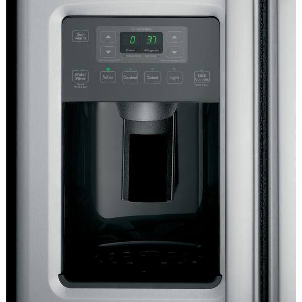 Ge 25 3 Cu Ft Side By Side Refrigerator In Stainless Steel Energy Star Gse25gshss The Home Depot