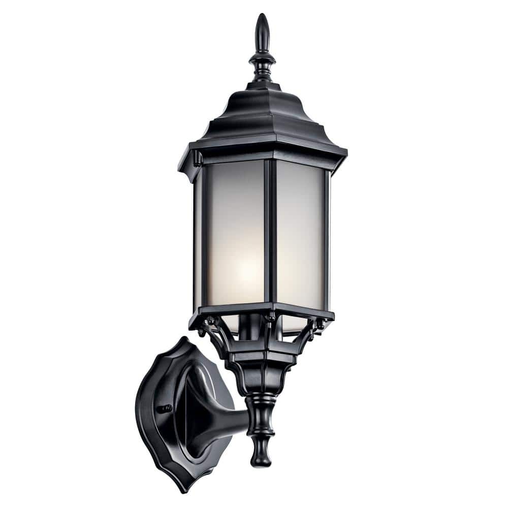Chesapeake 17 in. 1-Light Satin Black Outdoor Hardwired Wall Lantern Sconce with No Bulbs Included (1-Pack) price history on PriceWatchPro