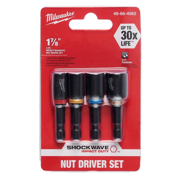 Milwaukee Shockwave 39454 4pc Magneic Nut Driver Set 49664562 for sale online 