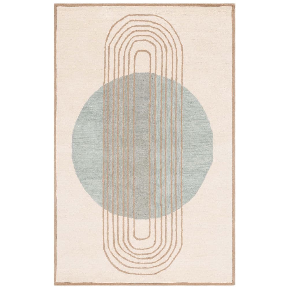 Rodeo Drive 5 ft. x 8 ft. Ivory/Blue Abstract Striped Oval Area Rug price history on PriceWatchPro