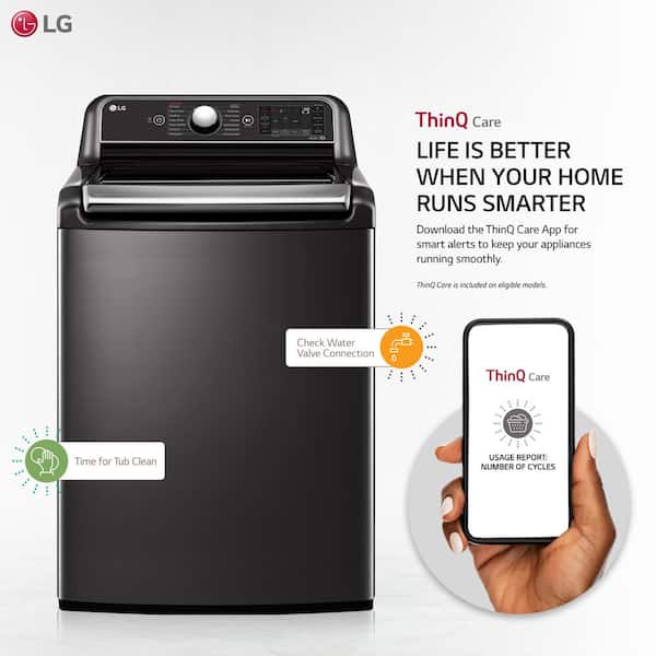 LG 5.5 cu. ft. SMART Top Load Washer in Black Steel with Impeller