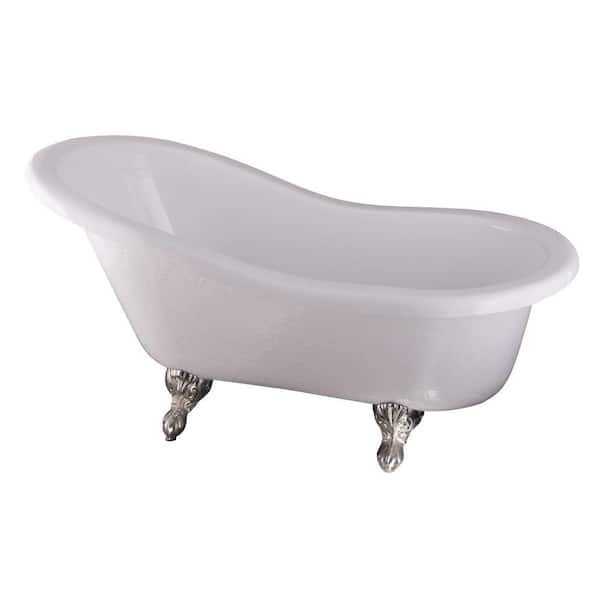 Unbranded 5 ft. Acrylic Ball and Claw Feet Slipper Tub in White