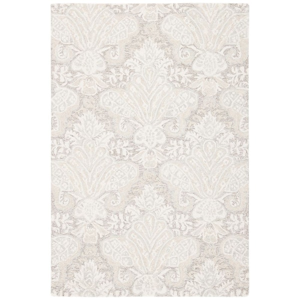 SAFAVIEH Micro-Loop Beige 3 ft. x 4 ft. Medallion Solid Color Area