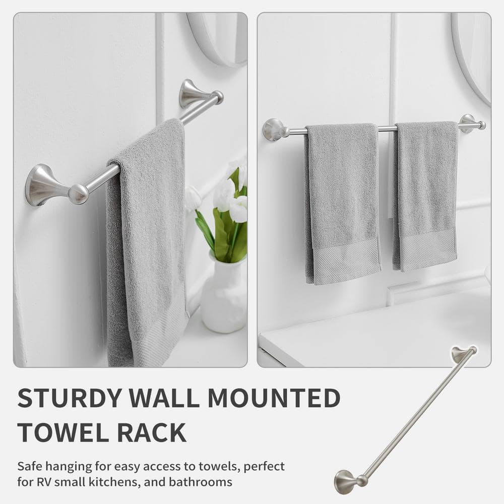 Brushed Nickel 4-Piece Stainless Steel Bathroom Hardware Set
