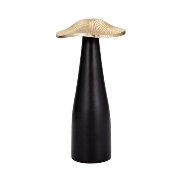 Liv & Skye Black 5 in. x 9 in. Metal Boho Style Mushroom Decorative Figurine