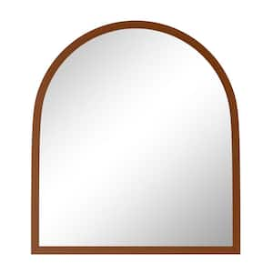 31 in. W x 35 in. H Classic Arch Solid Wood Framed Wall Mounted Mirror Vanity Mirror in Walnut Set of 2