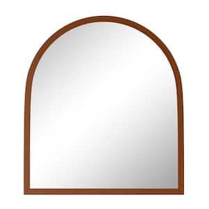 31 in. W x 35 in. H Classic Arched Solid Wood Framed Wall Mounted Mirror Bathroom Vanity Mirror in Walnut Set of 2