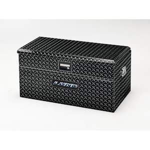 60 in Gloss Black Aluminum Flush Mount Full Size Chest Truck Tool Box with mounting hardware and keys included