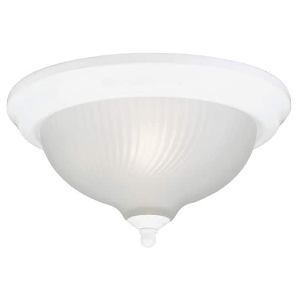Westinghouse 2-Light Ceiling Fixture White Interior Flush-Mount with Frosted Swirl Glass