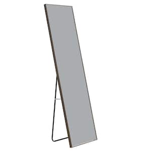23 in. W x 65 in. H Rectangle Solid Wood Frame Full Length Mirror Decorative Mirror in Gray