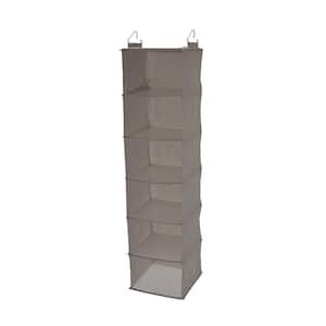 50 in. H 12-Pair Gray Canvas Hanging Shoe Organizer