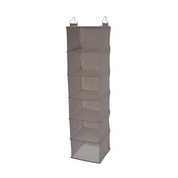 HOUSEHOLD ESSENTIALS 50 in. H 12-Pair Gray Canvas Hanging Shoe Organizer