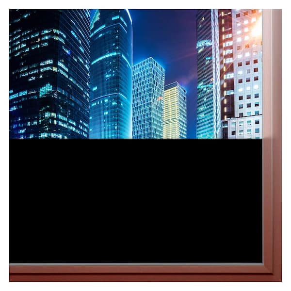 TOTAL BLACKOUT PRIVACY GLASS WINDOW FILM BLOCK OUT 100% LIGHT BLACK TINT TINTING