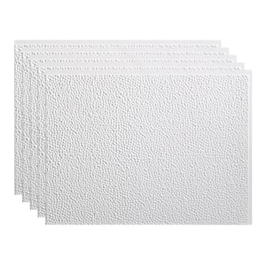 Hammered 18.25 in. x 24.25 in. Vinyl Backsplash Panel in Matte White (5-Pack)