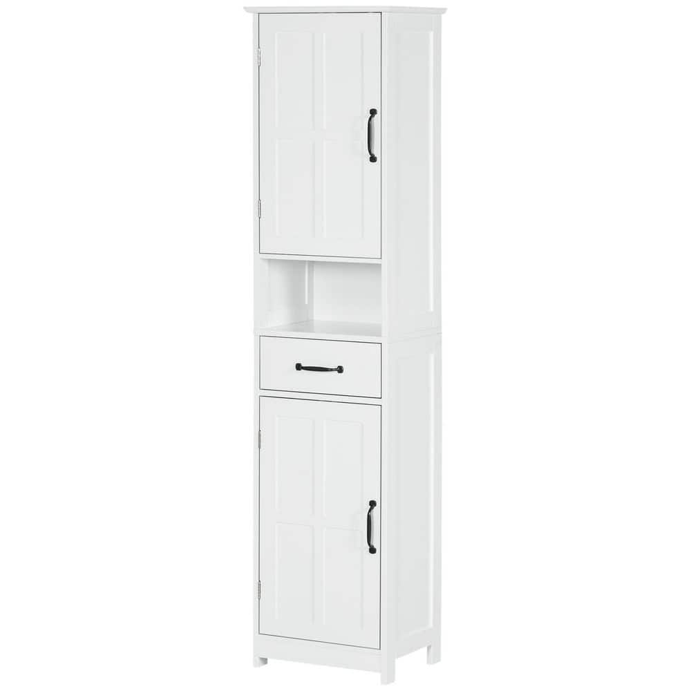 15.75 in. W x 11.75 in. D x 64.5 in. H White MDF Freestanding Linen Cabinet with Drawer and Adjustable Shelves price history on PriceWatchPro