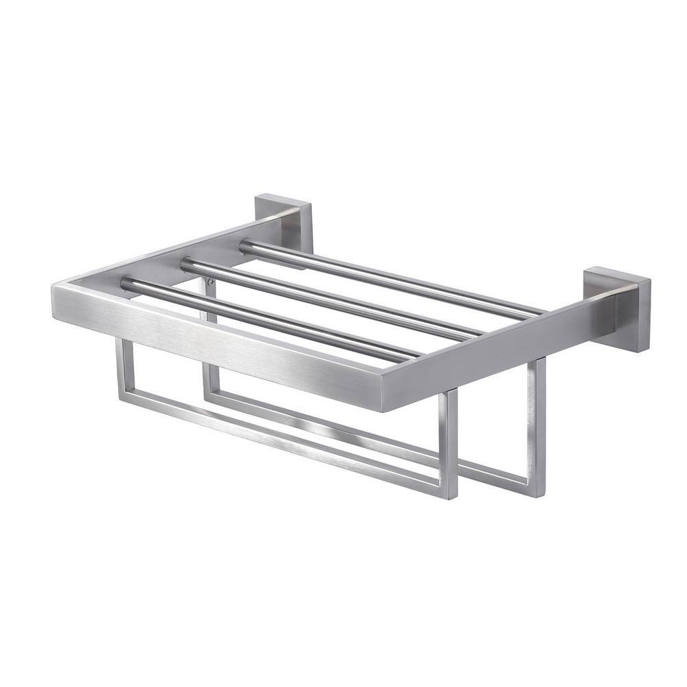 16 in. Stainless Steel Wall Mounted Towel Rack with Double Towel Bars for Bathroom in Brushed Nickel price history on PriceWatchPro