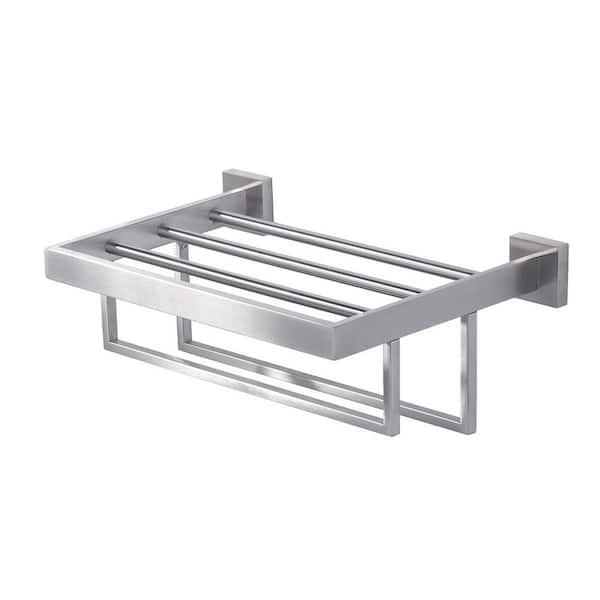 AVITAS 16 in. Stainless Steel Wall Mounted Towel Rack with Double Towel Bars for Bathroom in Brushed Nickel