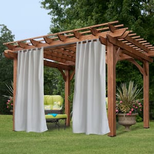 Greyish White Grommets Privacy Curtain Panel for Patio Porch Gazebo Cabana, 50" W x 120" L