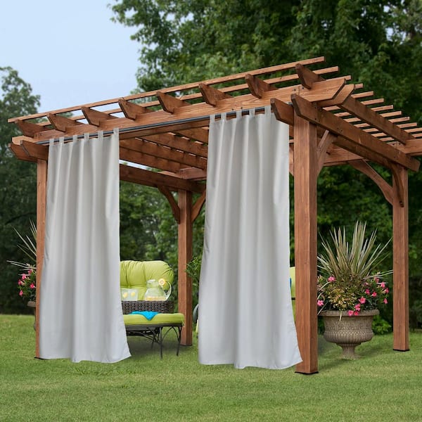 Pro Space Greyish White Grommets Privacy Curtain Panel for Patio Porch Gazebo Cabana, 50" W x 120" L