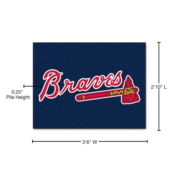 FANMATS MLB Atlanta Braves Blue 3 ft. x 4 ft. Indoor Area Rug 6428
