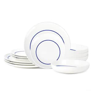 Luna 12-Piece Blue Porcelain Dinnerware Set (Service for 4)