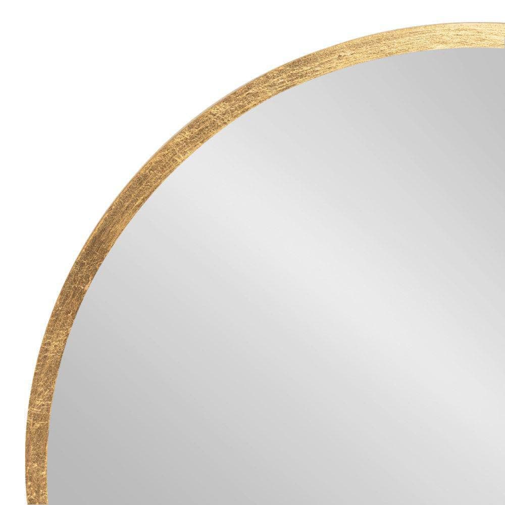 Gold Round Wood Frame Wall Mirror Set, 3-Piece