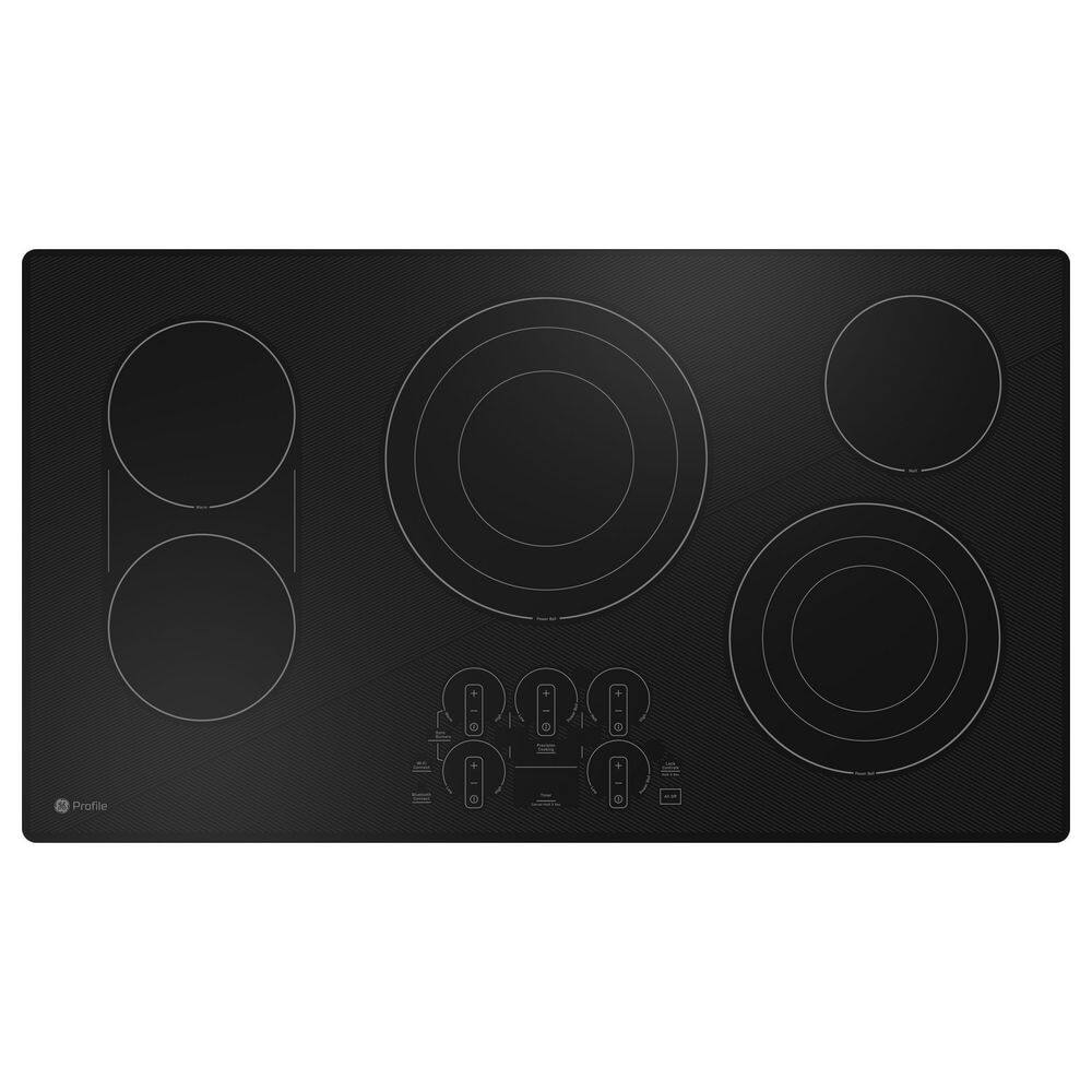 GE Profile 36 in. Smart Radiant Electric Cooktop in Black with 5 Elements