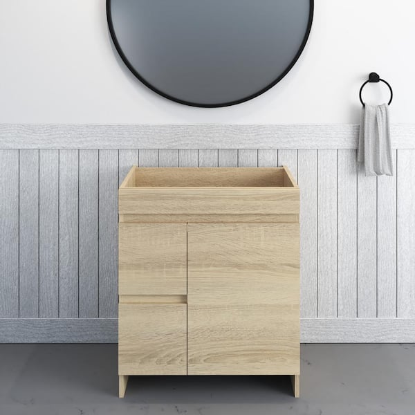 VOLPA USA AMERICAN CRAFTED VANITIES Mace 30 in. W x 20 in. D x 35 in. H Single-Sink Bath Vanity Cabinet without Top in White Left-Side Drawers