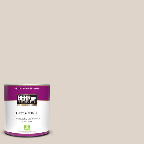 BEHR PREMIUM PLUS 1 qt. #720C-2 Chocolate Froth Eggshell Enamel Low Odor Interior Paint & Primer
