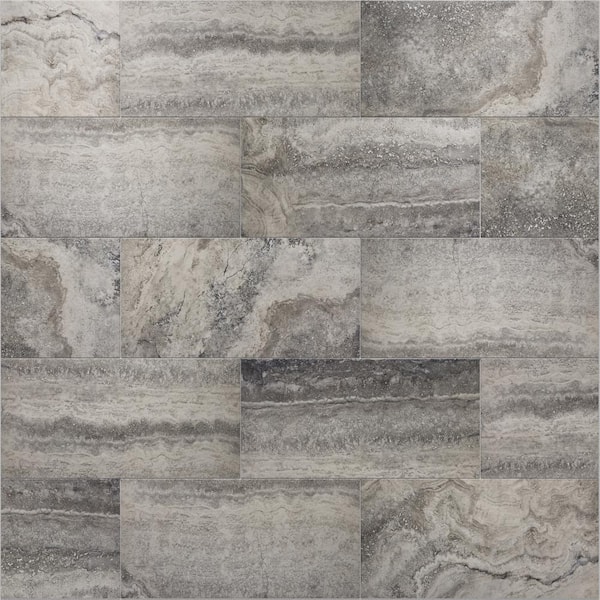 Tufo 12 in. x 24 in. Grey Matte Porcelain Wall and Floor Tile (17.46 sq.ft./case)