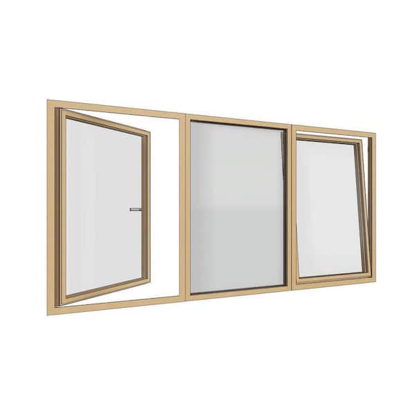 72in.x48in.Tilt Turn, 3-Pane-Low-E-Glass;Vinyl-Triple-Sash Window; L/R Handling, Replacement/New Construction; Woodgrain