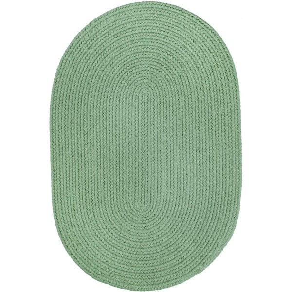 8'3 x 4' Moss Green Runner/Rug w/ Circles Design