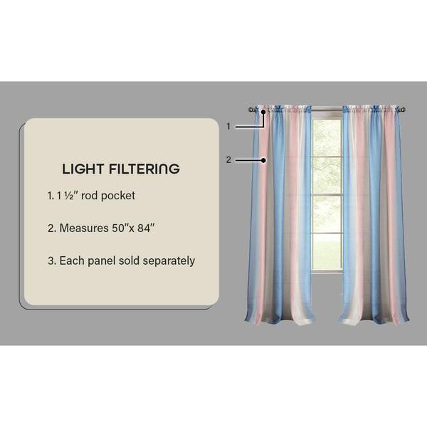 ACHIM Ombre 50 in. W x 84 in. L Polyester Light Filtering Window