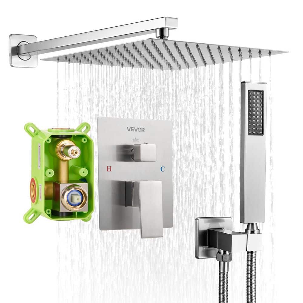 Shower Faucet Set, Rainfall Bathroom Shower System with 10 In. Square Rain Shower Head and Handheld Spray,Brushed Nickel price history on PriceWatchPro