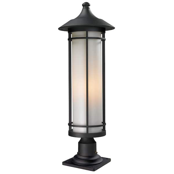 Unbranded Woodland 30 in. 1-Light Black Aluminum Outdoor Hardwired Weather Resistant Pier Mount Light with No Bulbs Included