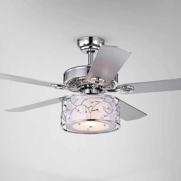 Warehouse of Tiffany Swerl 52 in. Chrome Indoor Remote