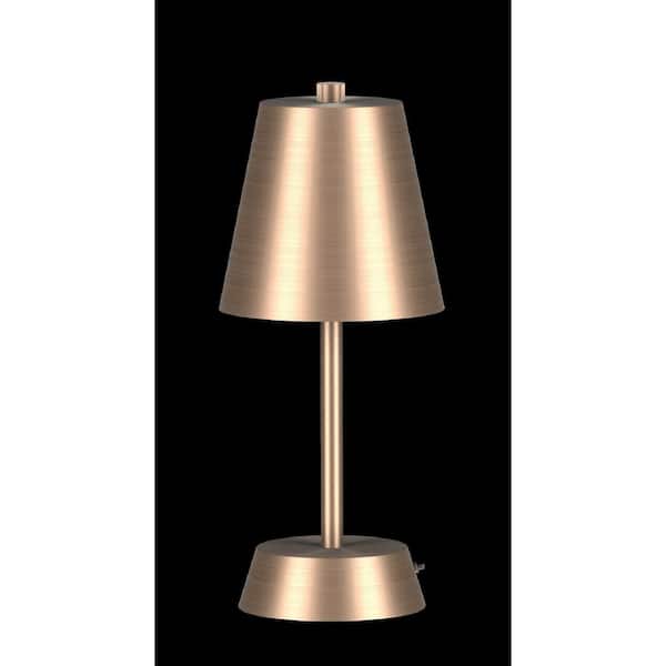 Hampton Bay 21-26-inch Adjustable H 1-Light Matte Black and Antique Brass  Table Lamp with