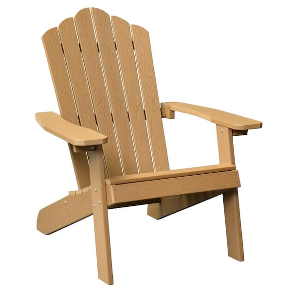 HOOOWOOO Aspen Outdoor Teak Color Classic Recycled Plastic Adirondack Chair