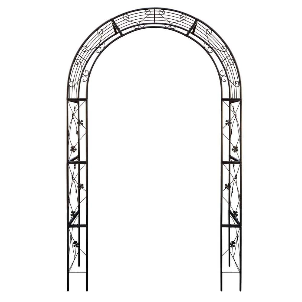 58 in. x 98.4 in. Iron Black Garden Arbors Trellis FCBF11-444 - The ...