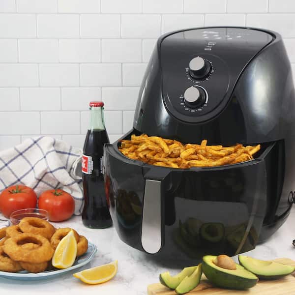 Maximatic Elite Platinum 7 Qt. XL Deluxe Air Fryer with Adjustable Timer and Temperature in Black
