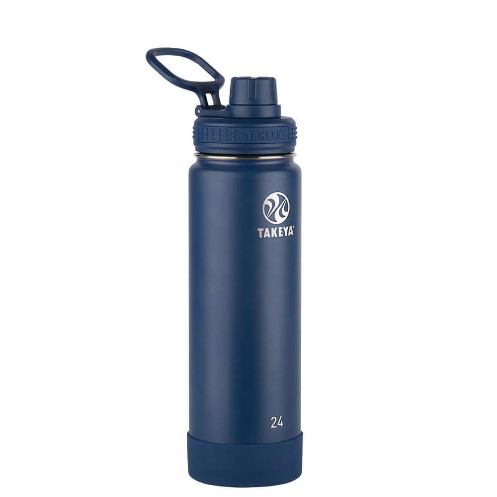 Takeya Actives 24 oz. Midnight Insulated Stainless Steel Water Bottle with Spout Lid