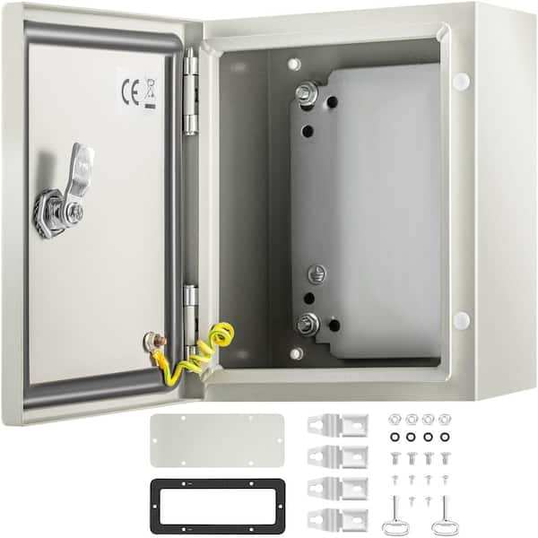 VEVOR Electrical Enclosure 10 in. x 8 in. x 6 in. Electrical Box  Weatherproof Carbon Steel Hinged Junction Box, Gray DQXJSTCFS25X20X15V0 -  The Home Depot