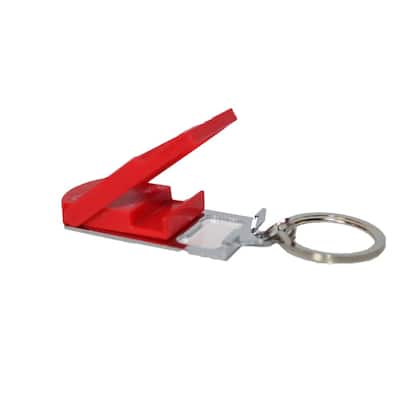 Micro-Light Smartphone Stand with Key Chain in Red, Bottle Opener, Microlight, Can Opener, Mobile Phone Stand