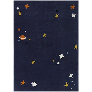 Copernicus Navy 5 ft. 3 in. x 7 ft. Novelty Area Rug