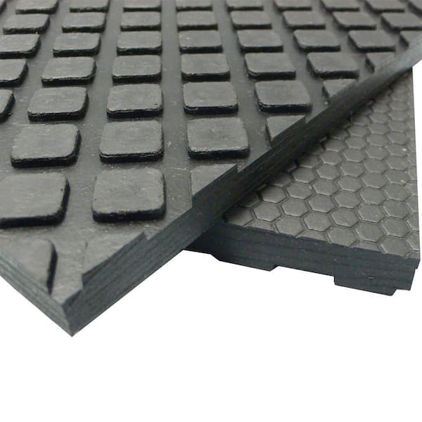 Rubber-Cal Maxx-Tuff 1/2 in. x 36 in. x 48 in. Black Heavy Duty Rubber Floor Protection Mat