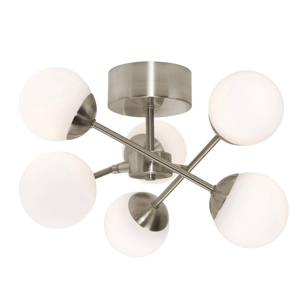 Pearl 16 in. 5-Light Satin Nickel LED Semi-Flush Mount price history on PriceWatchPro