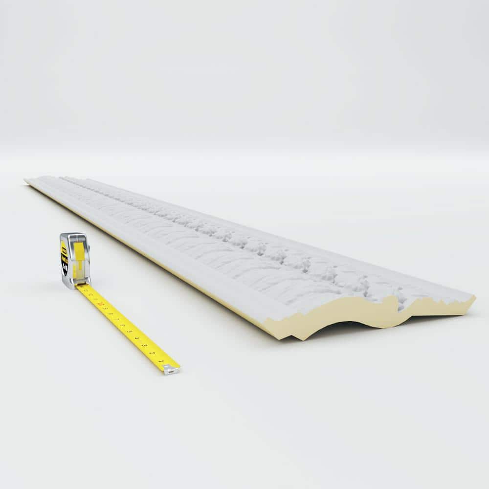 Primed White Polyurethane Acanthus Leaf Crown Moulding Sample