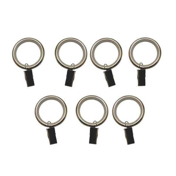 Versailles Home Fashions Brushed Nickel Steel Curtain Rings with clips (Set of 7)