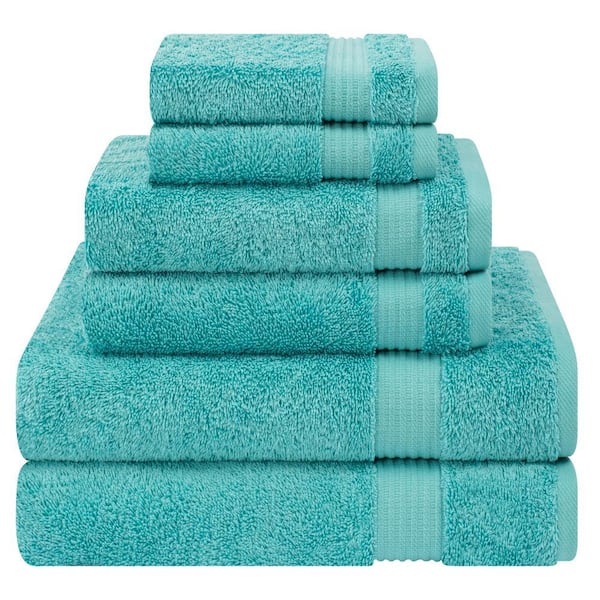 Premium Quality 100% Cotton 6-Piece Bath Towel Set, Turquoise