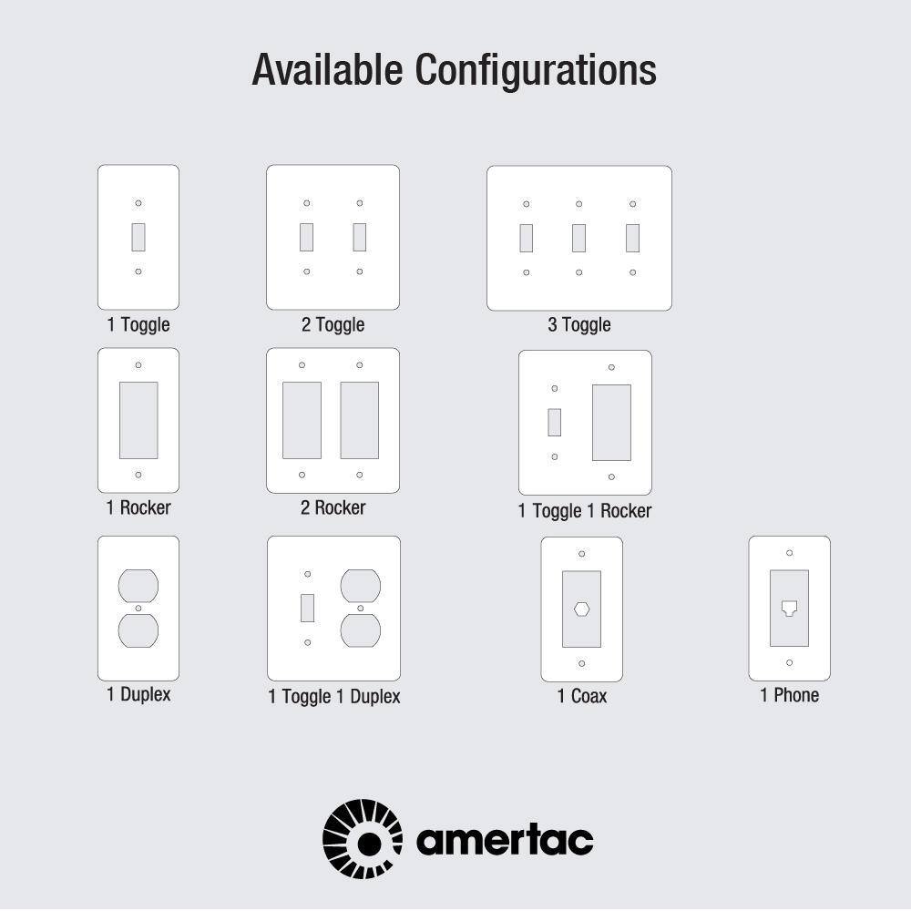 Amerelle Diamond Silver 1-Gang Aluminum Toggle Wall Plate